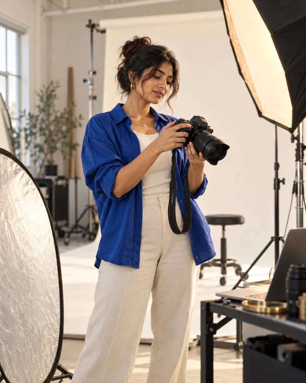 A creator shaping a visual campaign in Content Studio